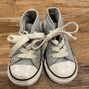 Grey Leather Toddler Converse Shoes